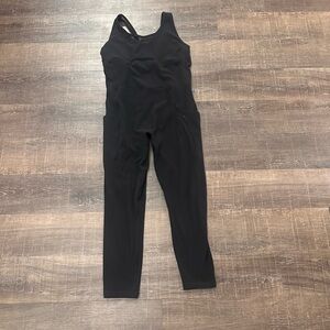 Athleta Classic Black Mesh Jumpsuit Size Larger